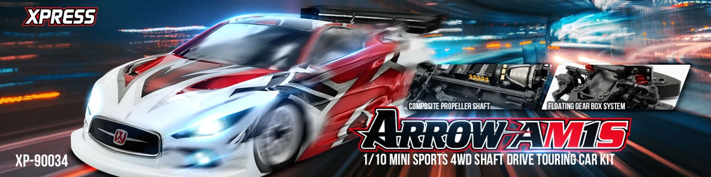 Arrow AM1S 1/10 Mini Sports 4WD Shaft Drive Touring Car Kit